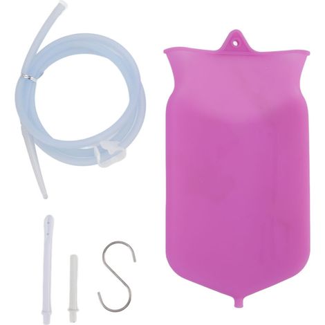 Kit de Nettoyage du Côlon en Silicone Lavemangspåse, Portable 2L Violet pour la Santé à Domicile
