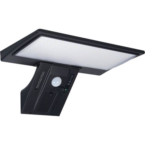 Aplique solar de pared de 90 LED con sensor de movimiento PIR, 6000K, encendido automático al anochecer, alimentación solar con control remoto, 4 modos de iluminación, resistente al agua IP65 -Crezuo