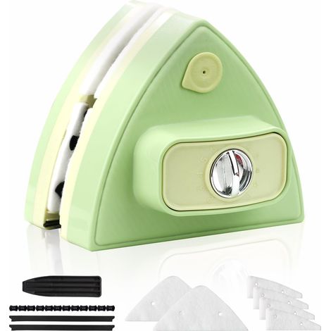 Tergivetro magnetico blu a doppia faccia, regolabile per vetri da 3-30 mm, con corda di sicurezza da 3 m, design anti-pizzicamento per finestrini di grattacieli e auto (verdure). (1/5)