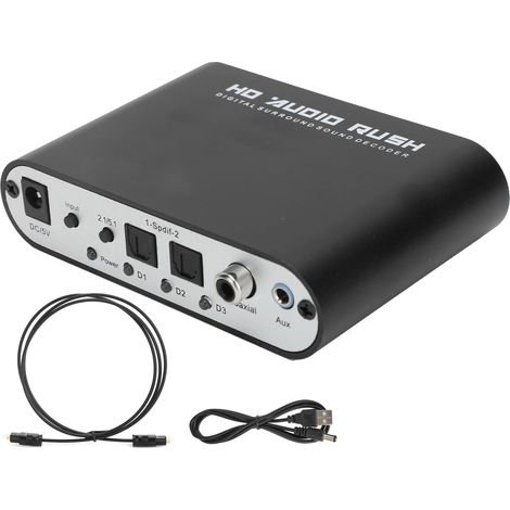 Autoradio décodeur audio 5.1 canaux DTS Dolby/AC-3, sortie numérique optique/coaxiale vers RCA analogique + USB + sortie optique (1/5)