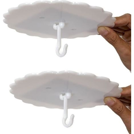 Crochets pour moustiquaire de plafond - Lot de 2 - Blanc - Faciles à installer (1/4)