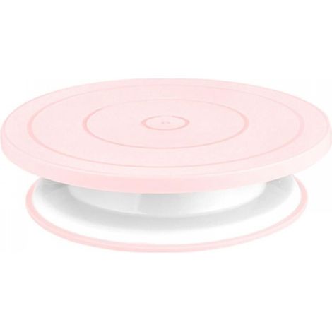 Plateau tournant pour décoration de gâteaux, support à gâteaux rotatif antidérapant pour la décoration (1 pièce, rose) (1/3)