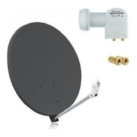 Parabole Satellite - HDME - 70cm - Fibre Composite - Gris anthracite - LNB Twin 0,1dB