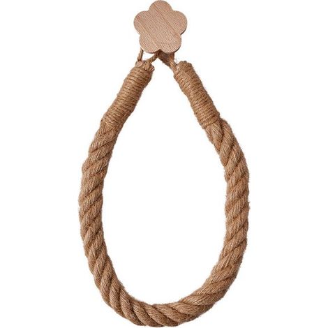 Porte-papier toilette pour salle de bain (sans perçage), corde en jute tressée à la main, porte-serviettes/serviette pour le visage (motif floral) (1/5)