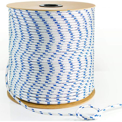 DQ-PP Corda Intrecciata in Polipropilene - 20 mm x 10 m - Bianco - Corda da carico extra resistente per fai da te ed esterni (1/5)