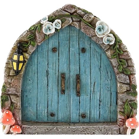 Porte féerique pour arbres, miniature de jardin féerique, accessoires de décoration extérieure, sculpture décorative pour chambre d'enfant, arbres muraux (1/5)
