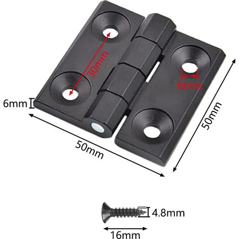 2 Pièces Charnières pour placards Charnière Porte Charnière Meuble Charnières de Portes pour Porte Placard de Alliage de zinc avec Vis pour Meubles Armoire Porte, Noir (1/4)