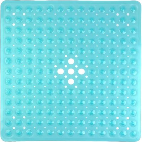 Tappetino doccia antiscivolo quadrato in PVC 53 x 53 cm, tappetino da bagno con ventose per cucina e bagno - Verde (1/5)