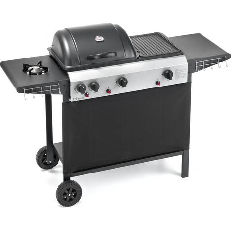 Ompagrill 4080 Barbacoa a gas Placa 26x34cm Grill 46x34 Calentador de alimentos 40x14,5cm