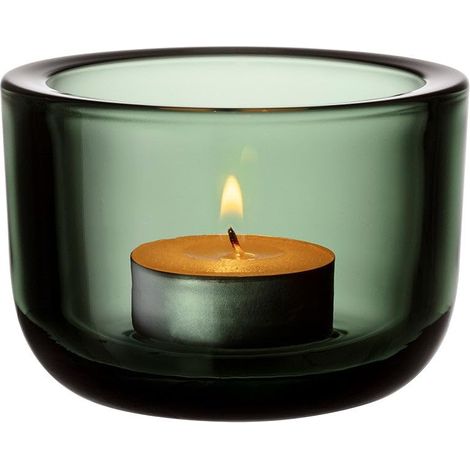 Photophore en Verre, de Couleur Vert Sapin, Dimensions : 8,5 x 8,5 x 6 cm, 1070561 (1/2)