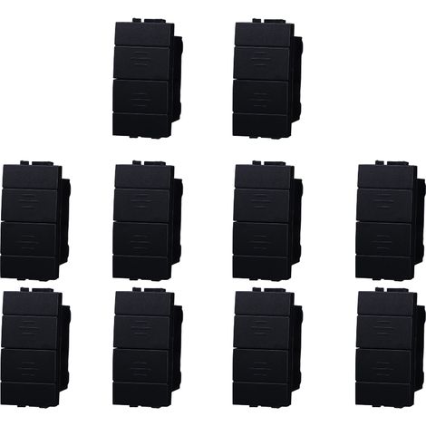 gloca Set mit 10 doppelten Auf- und Ab-Tastern, 1P+1P, 10 A, 250 V, kompatibel mit der Living-Serie