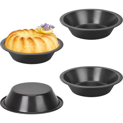 Mini Quiche und Nata Pasteis Backform 10 cm, Kohlenstoffstahl, 4er Set für Törtchen, Desserts und Muffins (1/5)