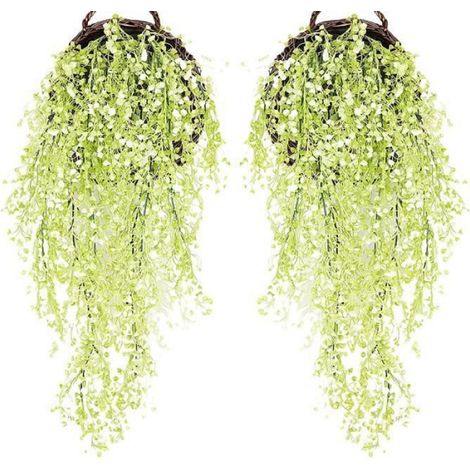 Fleur Artificielle - Plante Suspendue 85 Cm - Décoration Murale Intérieure Extérieure - Lot De 2 (1/3)