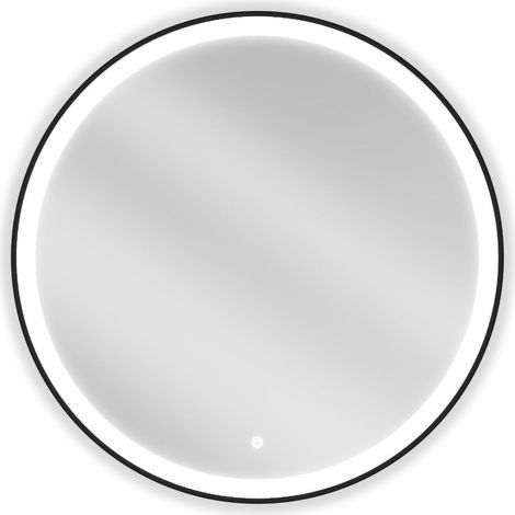 Mexen Esso specchio da bagno illuminato, rotondo 80 cm, LED 6000K, antiappannamento, cornice nera - 9825-080-080-611-70 (1/5)