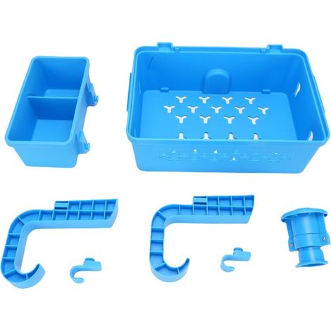 Panier de rangement au bord de la piscine avec porte-gobelets, étanche, accessoires de piscine hors sol, grande capacité, bleu (1/5)