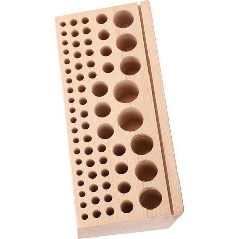 Porte-outils en cuir 68 emplacements en hêtre, rangement stable pour sellerie, boîte professionnelle bricolage (1/5)