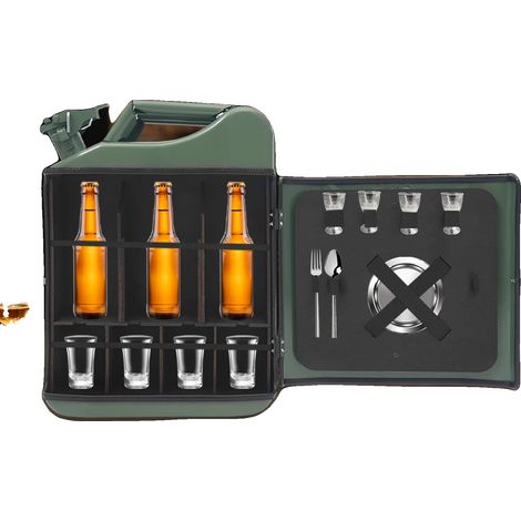 Cantina vini, design industriale, autoportante con vani portaoggetti, verde scuro (1/2)