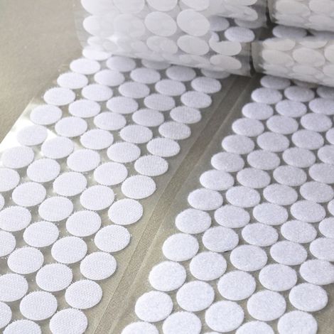 100 autocollants adhésifs ronds imperméables, pastilles velcro auto-agrippantes avec adhésif, lot de 100 pièces pour fixation légère (1/5)