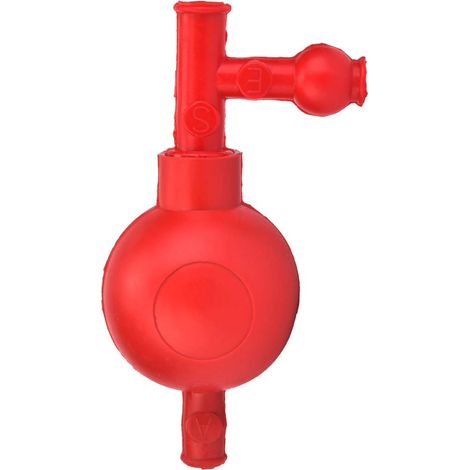 Remplisseur de pipette en caoutchouc, ampoule de remplissage de pipette de laboratoire à 3 vannes, ampoule d'aspiration en caoutchouc de laboratoire Remplisseur(Rouge) (1/5)