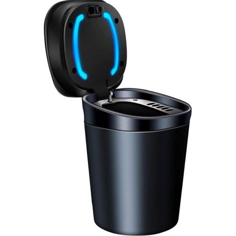 Abnehmbarer, rauchfreier Autoaschenbecher mit blauer LED-Anzeige, kompatibel mit den meisten Getränkehaltern im Auto. (1/5)