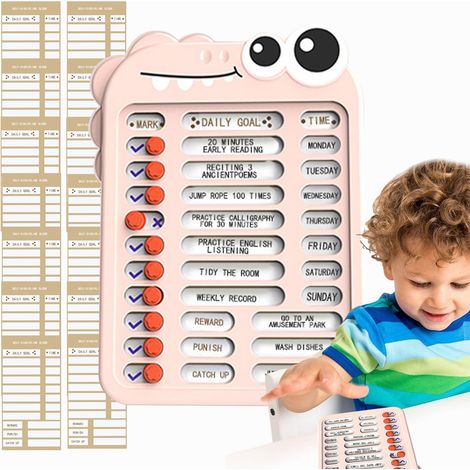 Tableau blanc de liste de contrôle des corvées, tableau de planification pour les, Tableau de planification réutilisable pour pour la maison, Développez de bonnes habitudes avec le curseur