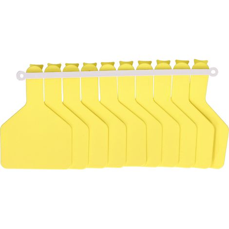 Kit de 100 étiquettes auriculaires intégrées en plastique pour l'identification des bovins (vaches et bovins), jaunes. (1/5)