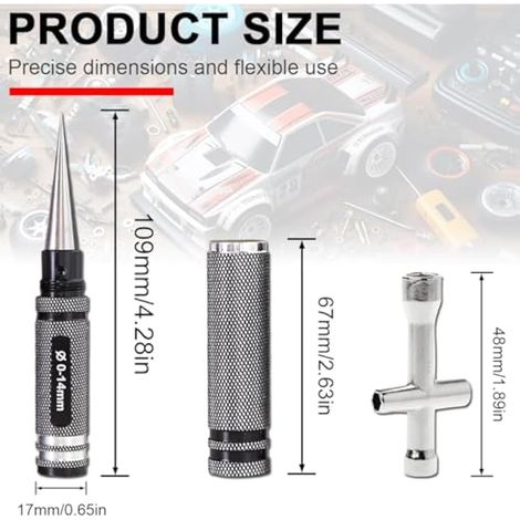 Perforateur 0-14 mm Alésoir Alésage expansible en Alliage d'aluminium avec Manchon et Ciseaux RC pour carrosserie de modèle RC DIY/carrosserie de Voiture (Noir) (1/5)