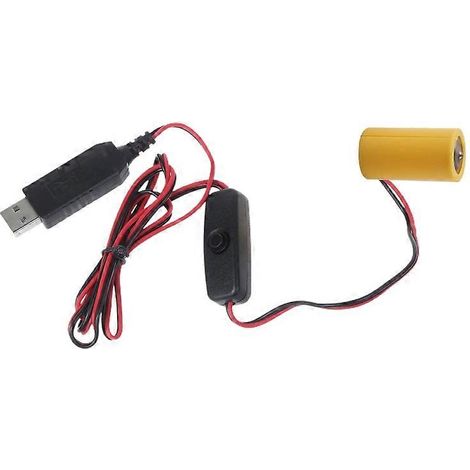 Adaptateur secteur USB 5V2A vers câble d'alimentation factice LR14 C 1,5V (97 cm) (1/5)