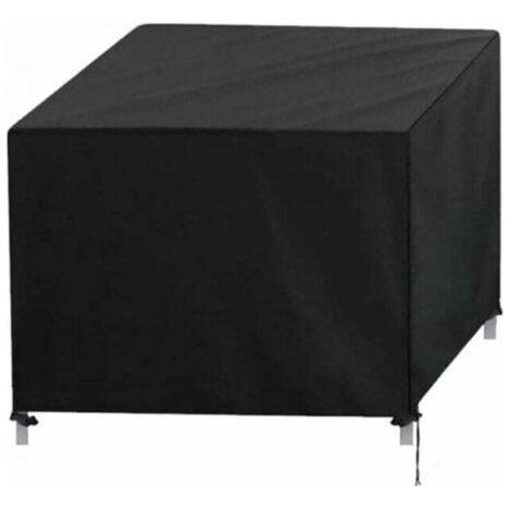 Funda para muebles de jardín, XU, funda protectora rectangular 420D, resistente al agua y a la intemperie, apta para mesas, sillas y muebles de jardín, negra, 150 x 130 x 90 cm -