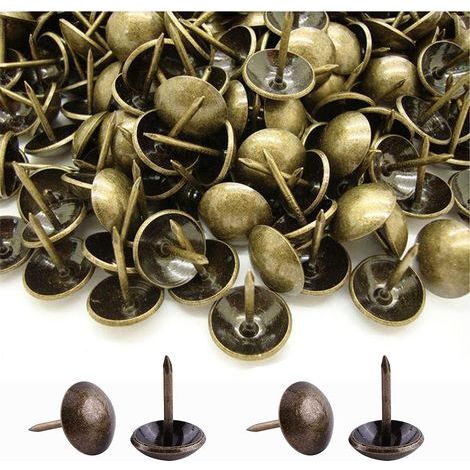 500 Pieces Upholstery Nails, Heavy Duty 17X11 MM Bronze Decorative Upholstery Nails Retro Nail DIY Upholstery Nails for Furniture Sofas Armchairs Beds Chairs Vintage Decorative (1/5)