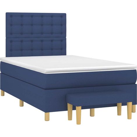 Cama box spring con colchón tela azul 120x190 cm vidaXL (1/5)
