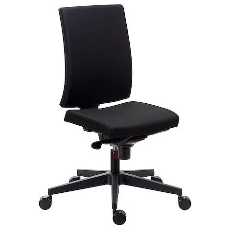 Chaise de bureau Navigo tissu noir - dossier haut - mécanisme Synchrone - pieds noir - Maxiburo (1/5)