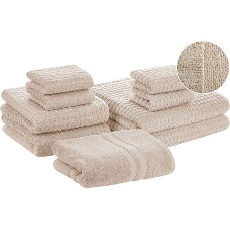 Handtücher 9er Set ATAI Baumwolle Beige