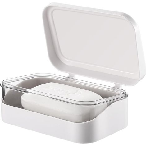 Porte-savon de voyage avec couvercle, porte-savon drainant, récipient à savon étanche, porte-savon en barre, étui à savon portable pour salle de bain, voyage, camping, salle de sport (1/5)