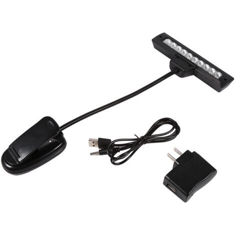 QORVA-Portable 10 LED Clip sur pupitre pince lumière chambre bureau lampe de lecture AC 110 V 220 V 2 (1/3)