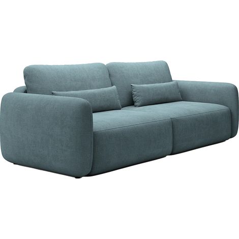 Divano letto 3 posti in Tessuto testurizzato Blu - VOPOZA (1/5)