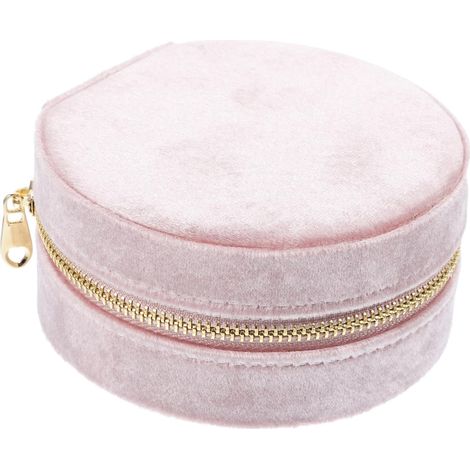 Boîte à Bijoux Portable Ronde Coffret à Bijoux De Voyage Pour Boucles Oreilles Colliers Bracelets Bagues Pendentifs Pour Voyages (1/5)