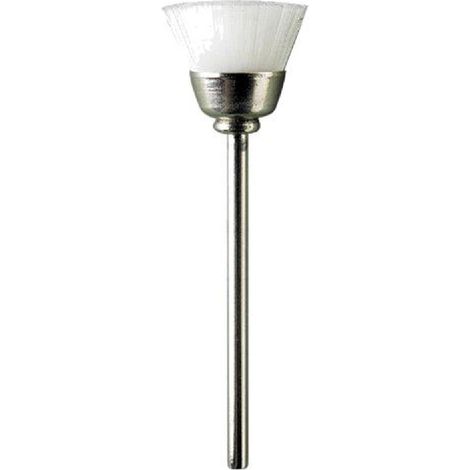 Brosse en nylon diametre 12mm sur tige - diametre du mandrin 2.35mm