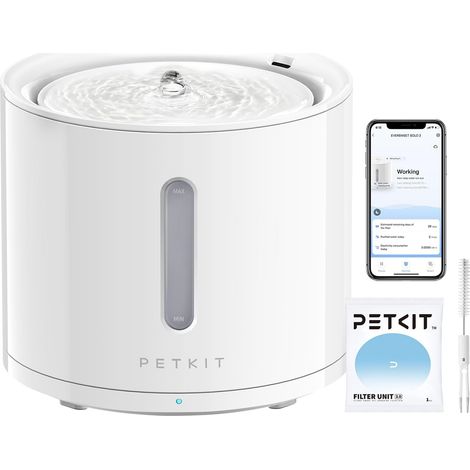 PETKIT EVERSWEET Solo 2 Fontaine d'eau pour Animaux, Contrôlé par l'APP,Ultra Silencieux,Mode Smart/Normal/DND,Fenêtre de Niveau d'eau,Distributeur d'eau pour Chats et Chiens - 2L