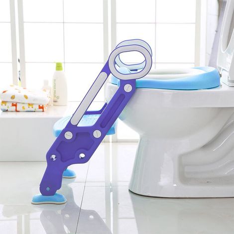 Siège des toilettes pour enfants,Siège de Toilette Pliable-Reducteur de toilette bébé bleu (1/5)
