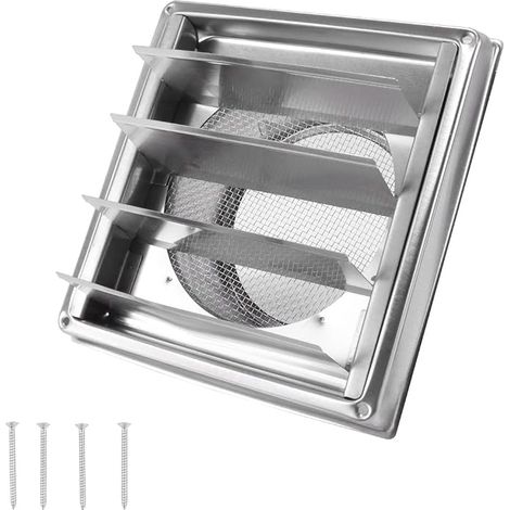 Air Outlet Cover with Insect Grille, Stainless Steel Vent Grille for Tumble Dryer, Bathroom, Kitchen, Hoods 125mm (1/5)