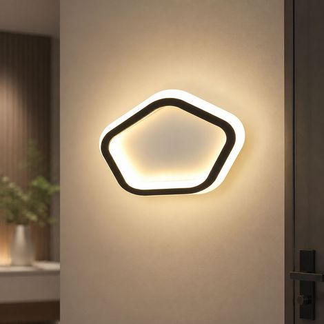 Plafonnier LED 28W design fin, lumière tricolore sans scintillement, corps laqué anti-humidité et anti-insectes, Ø23cm pour couloir (1/4)