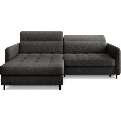 Sofá de esquina colección GOUMSI color Gris oscuro jaspeado (1/5)