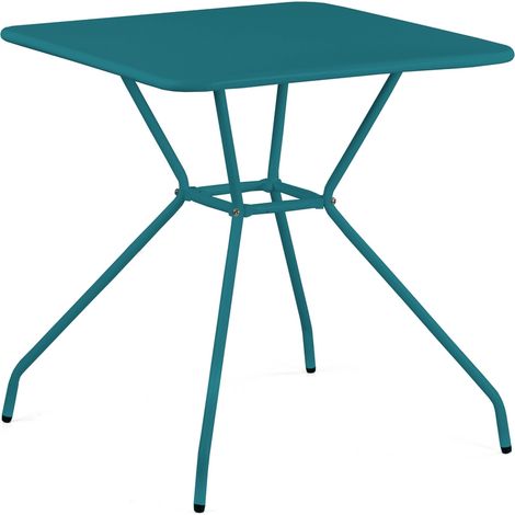 Tavolo da giardino in acciaio 70x70x73 cm, blu