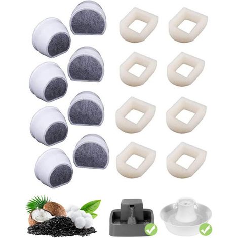 16 Nachfüllpackungen für Trinkbrunnenfilter Filter und Kohlefilter passend für PetSafe Drinkwell Avalon und Pagoda Trinkbrunnen (1/5)