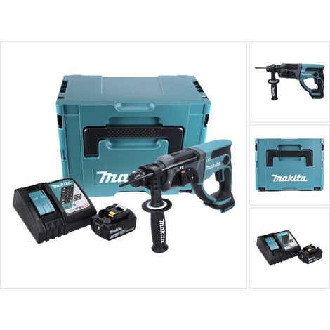 Makita DHR 202 RT1J 18V Tassellatore SDS-Plus a batteria in valigetta Makpac + 1x Batteria 5,0 Ah + Caricatore