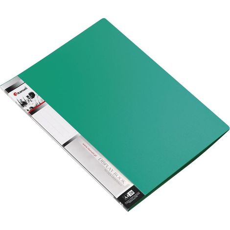 Carpeta de presentación A4 de 20 hojas, color verde.