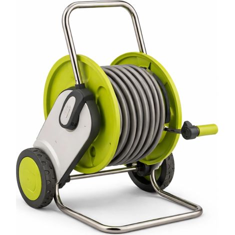 Carrello Avvolgitubo da Giardino 30m con Pistola 8 Getti