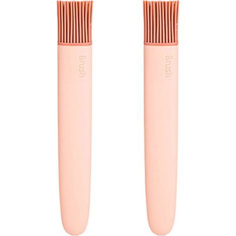 Pinceau à pâtisserie, pinceau à badigeonner pour sauce barbecue, marinade, huile pour viande, en silicone résistant à la chaleur et de qualité alimentaire, rose (1/4)