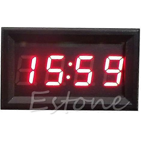 Horloge électronique LED 12V/24V pour véhicule, voiture et moto, affichage numérique LED (1/4)